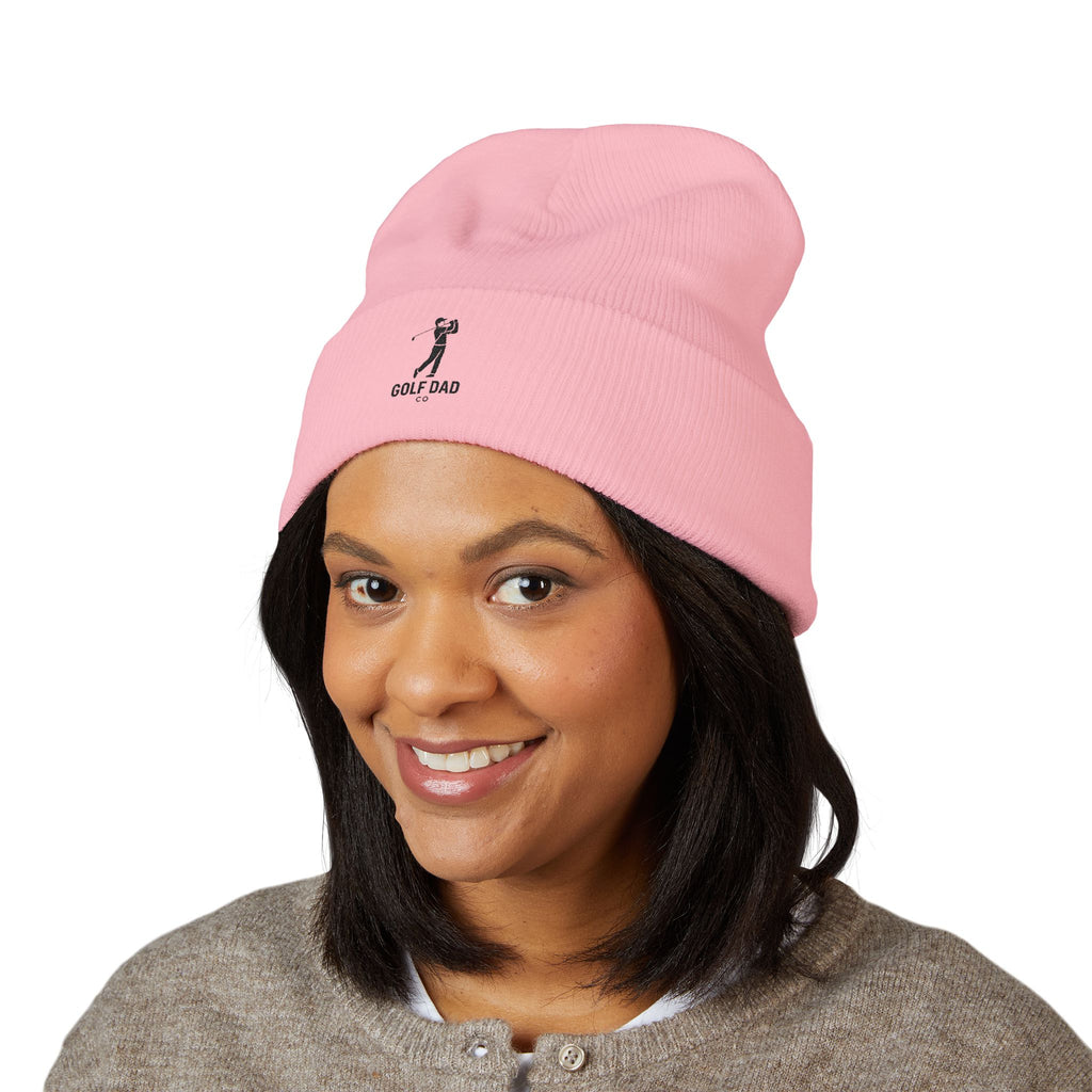 Golf Dad silhouette beanie | Embroidered cuffed beanie