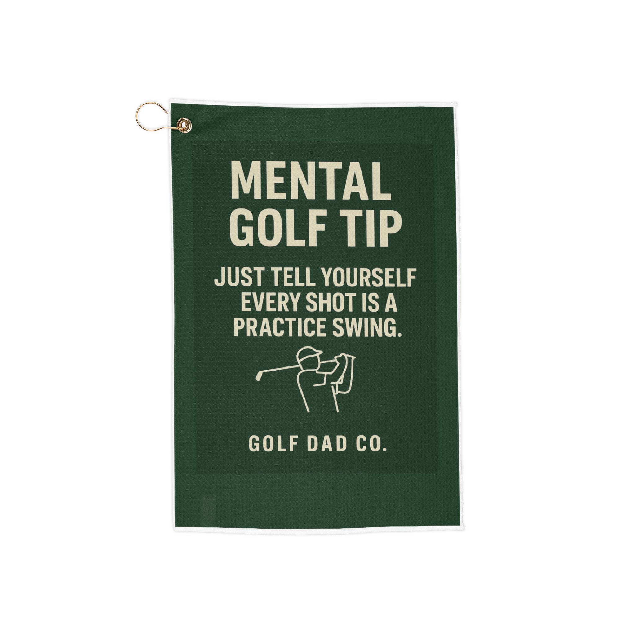 Mental Golf Tip towel | Golf towel with humorous golf dad quote