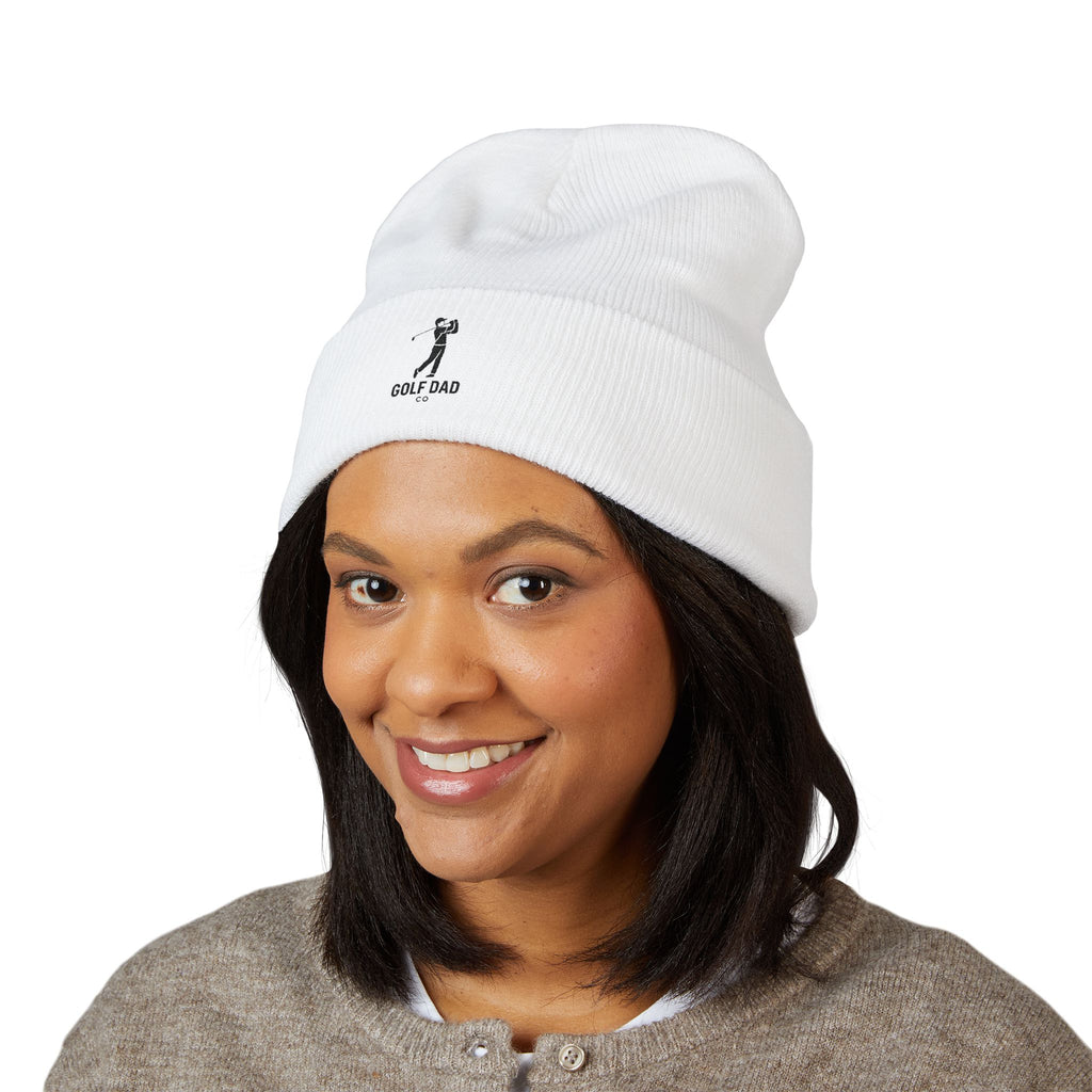 Golf Dad silhouette beanie | Embroidered cuffed beanie